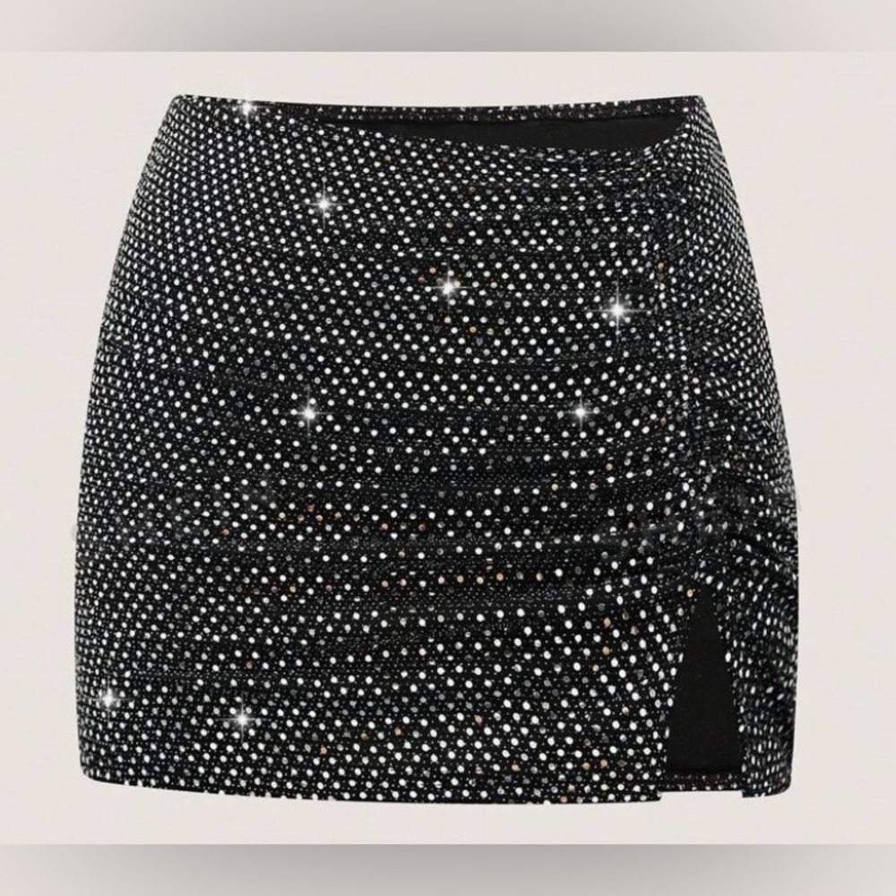 Black mini skirt